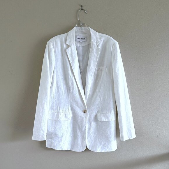 Steve Madden White Linen Blend Blazer Jacket - NWOT - Picture 2 of 11